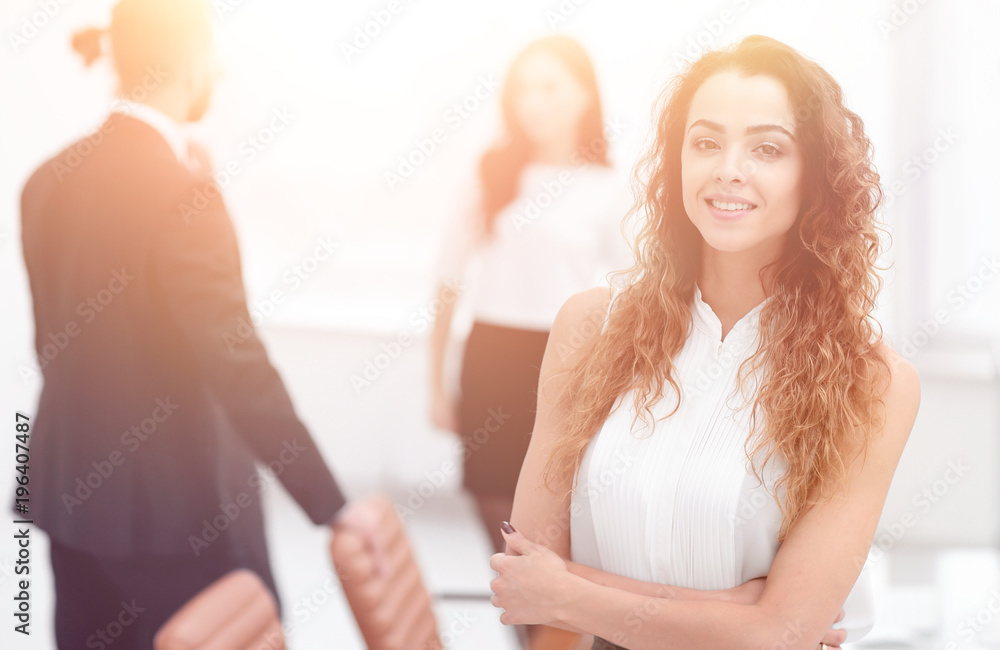 business woman on the background of business team business woman on the background of business team
