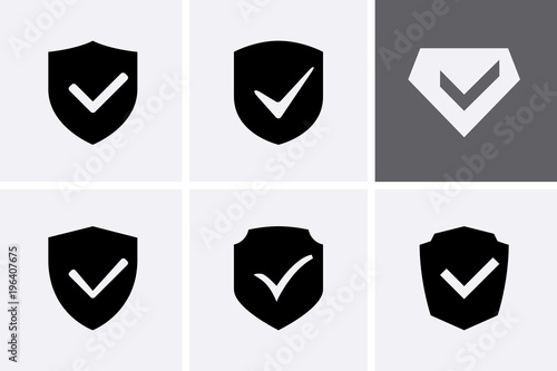 Free Download Shield and Tick Icons. Check mark warranty. - GFXLoad