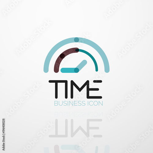 Vector abstract logo idea, time concept or clock business icon
