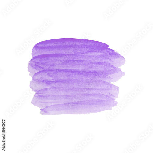 Purple watercolor texture on the white background, vector ink, violet acrylic decoration. Trendy background for design, party, birthday, wedding, invitation, web, banner, card, poster 