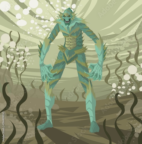horror underwater lagoon sea fish monster