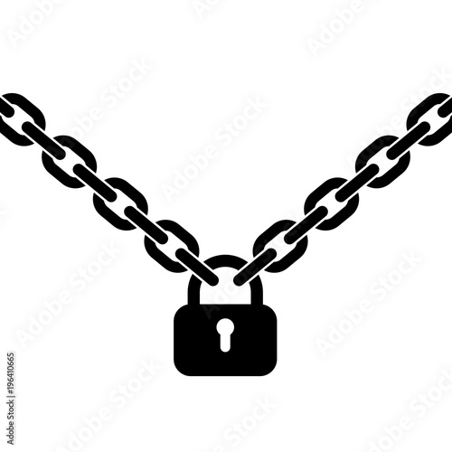 Padlock and metal chain