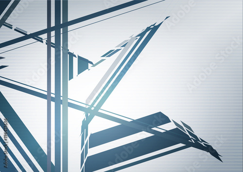 Abstract technology pattern with blue futuristic structure on a silver gray background. Tech vector graphics