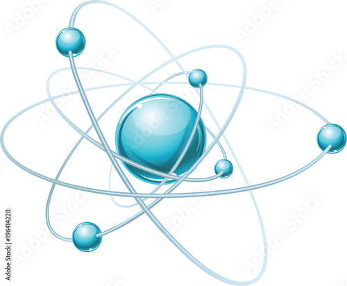 Fotografie, Tablou Vector model of atom