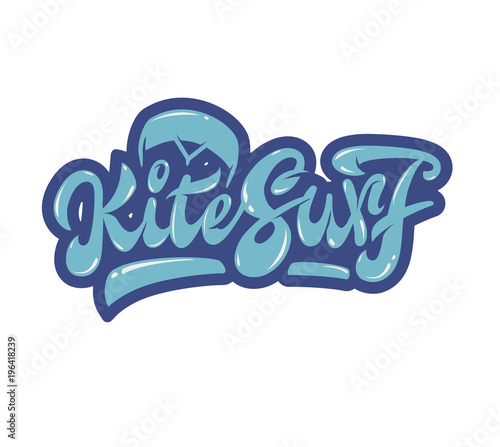 kitesurf hand lettering