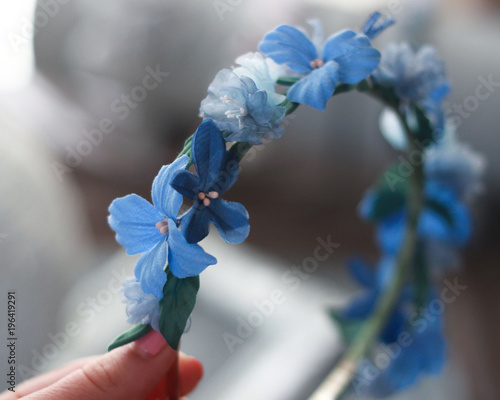 Wallpaper Mural Blue silk flower wedding bryde headband wreath ridesmaids Torontodigital.ca