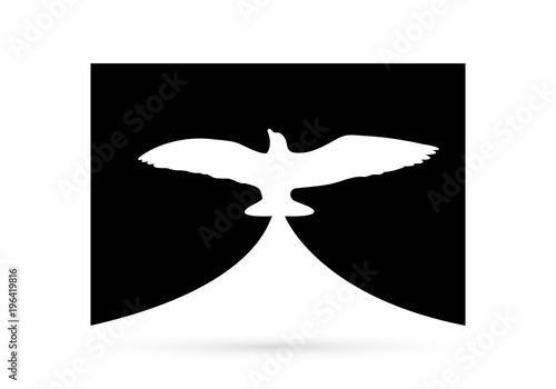 icon logo eagle dove silhouette design element symbol01
