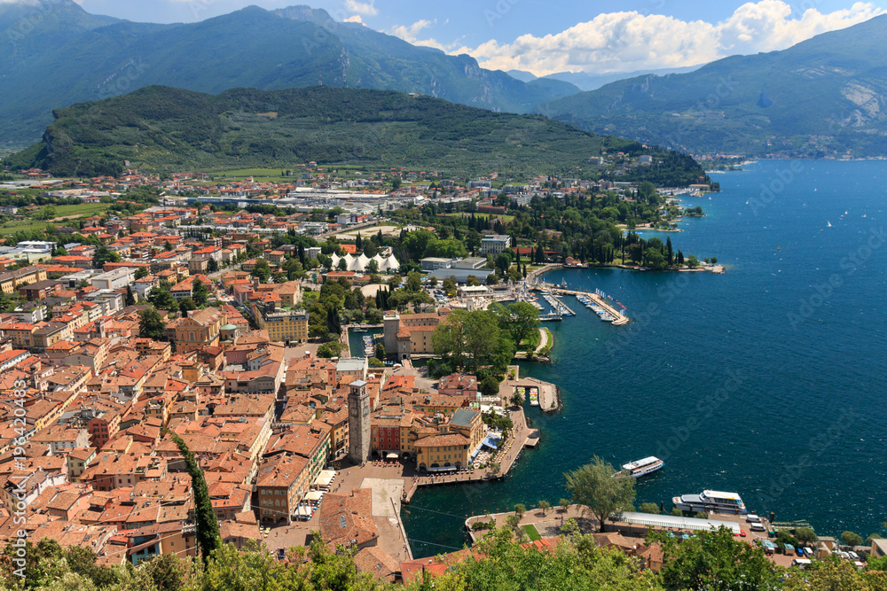 Panoramic view of Riva del Garda, Italy