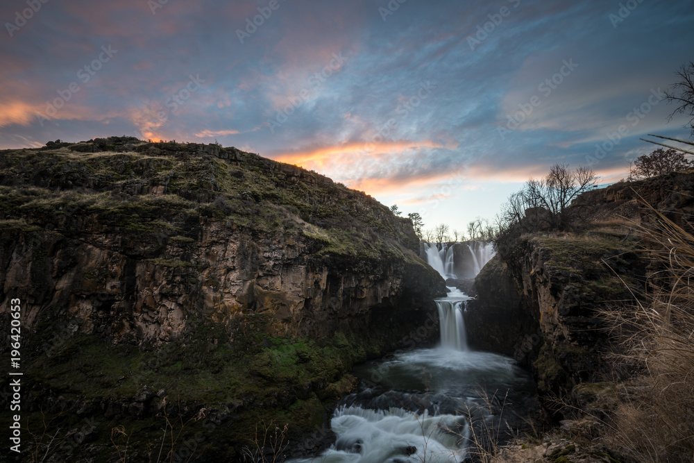 Sunset at White River Falls Oregon