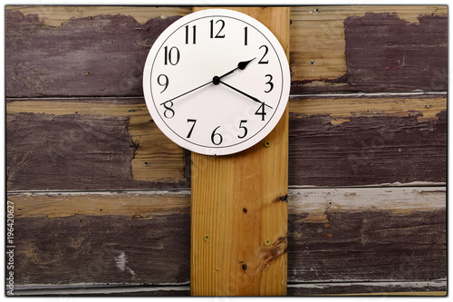 Wallpaper Mural Clock on wood background Torontodigital.ca