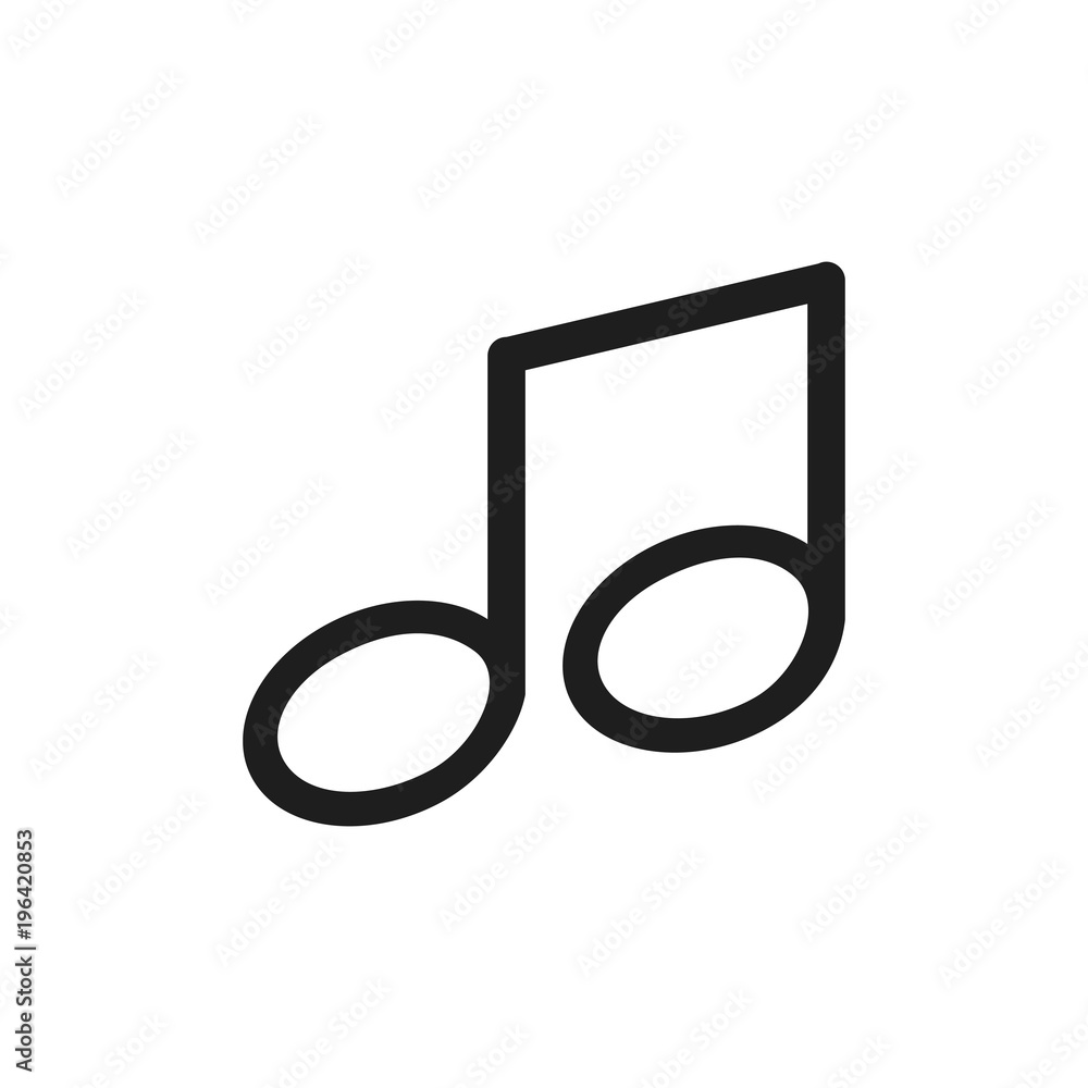 Music notes, song, melody or tune flat vector icon for musical apps and websites Music notes, song, melody or tune flat vector icon for musical apps and websites