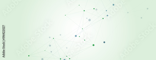 Scientific polygonal horisontal background with abstract connecting dots and lines