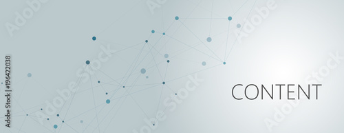 Vector horisontal template with modern design. Abstract geometric pattern, connections dots and lines background
