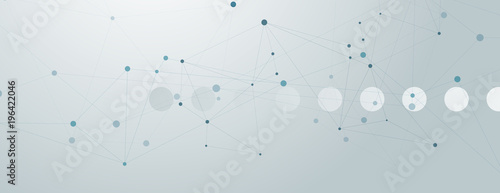 Vector horisontal template with modern design. Abstract geometric pattern, connections dots and lines background