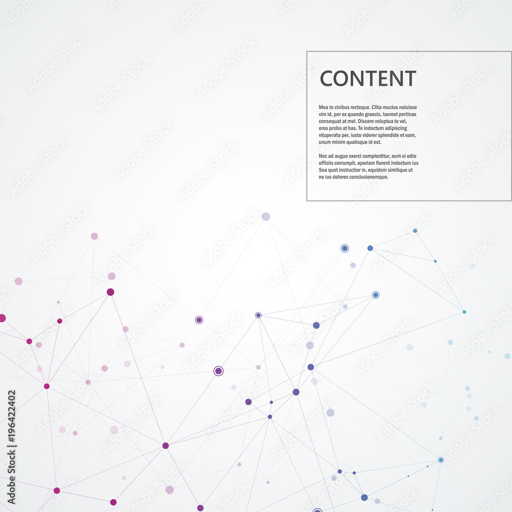 Polygonal space background with connecting dots and lines. Abstract connection structure design