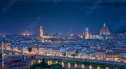 Scenic view on Florence, Tuscany in dusk