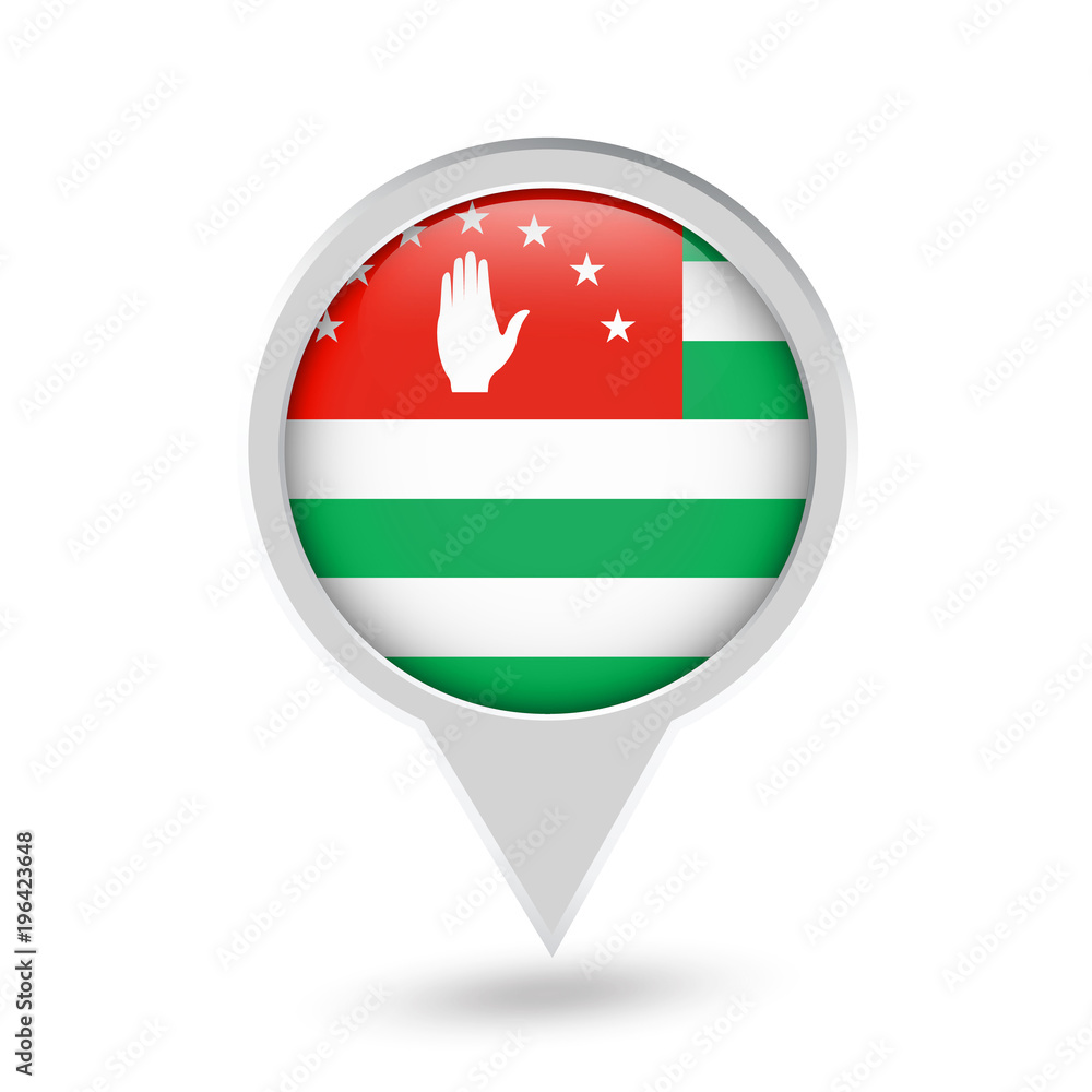 Abhazia Flag Round Pin Icon Abhazia Flag Round Pin Icon