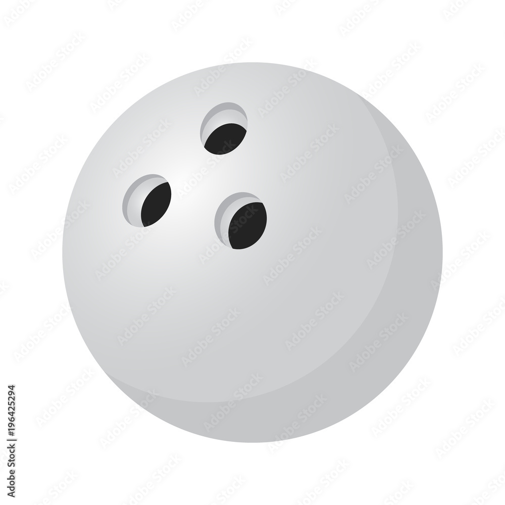 Vector 3d realistic silver bowling ball isolated on white background