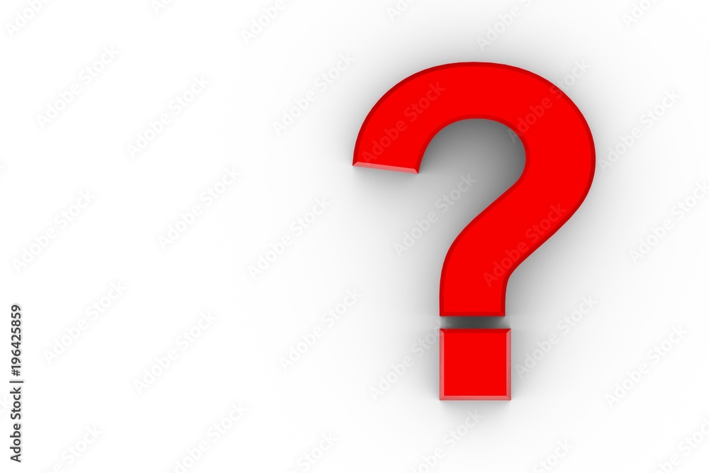 Red 3D Question Mark Isolated Red 3D Question Mark Isolated