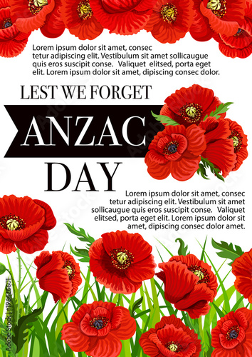 Anzac Day Australian vector Lest We Forget poster