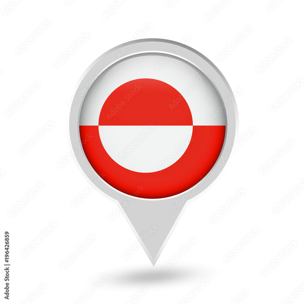 Greenland Flag Round Pin Icon Greenland Flag Round Pin Icon