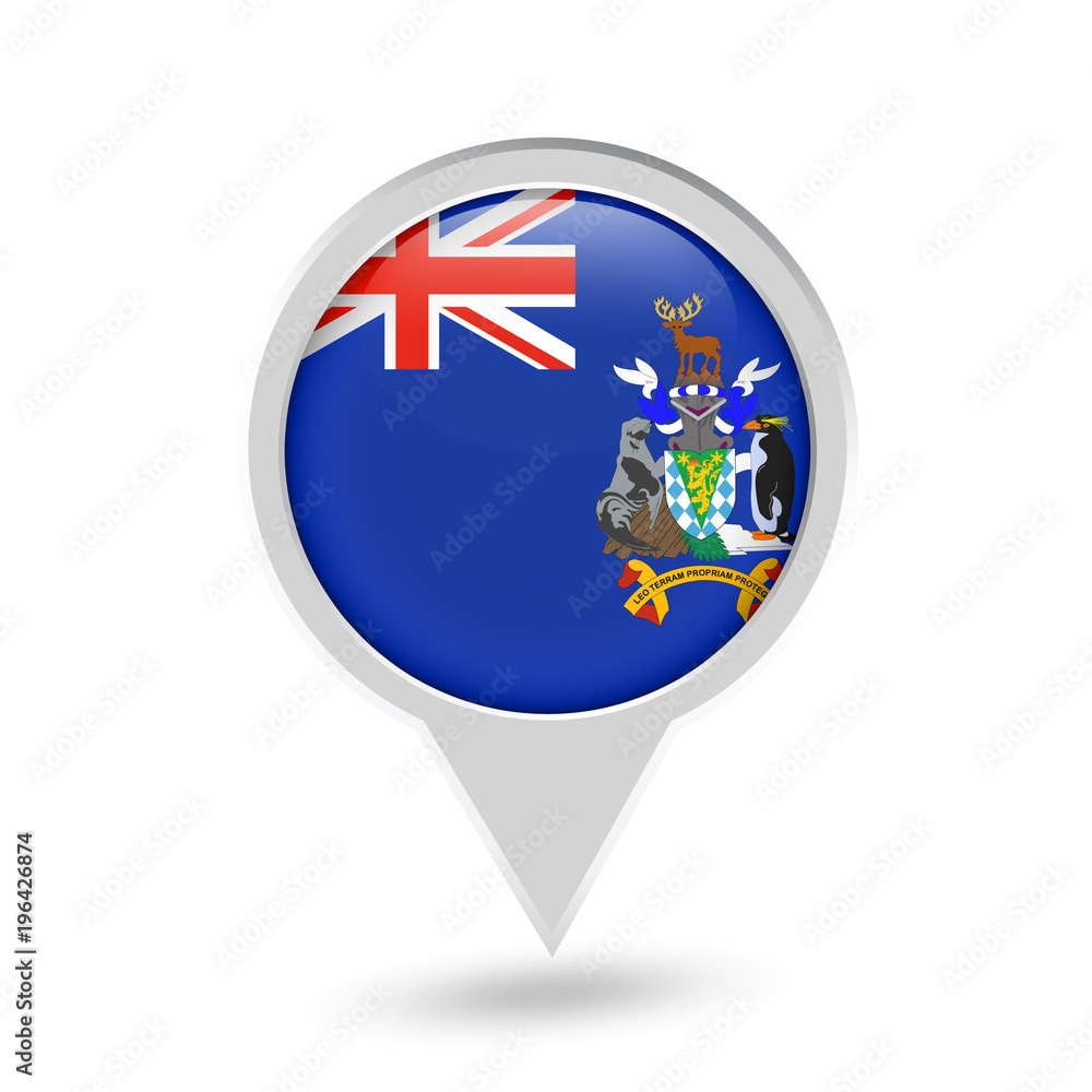 South Georgia and the South Sandwich Islands Flag Round Pin Icon South Georgia and the South Sandwich Islands Flag Round Pin Icon