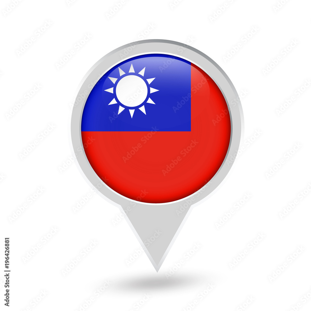 Obraz premium Taiwan Flag Round Pin Icon
