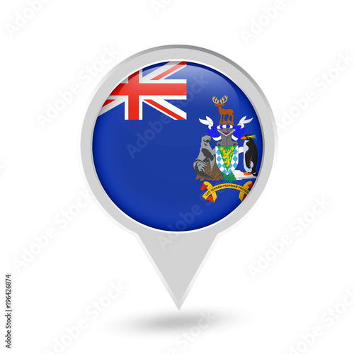Free Download South Georgia and the South Sandwich Islands Flag Round Pin Icon - GFXLoad