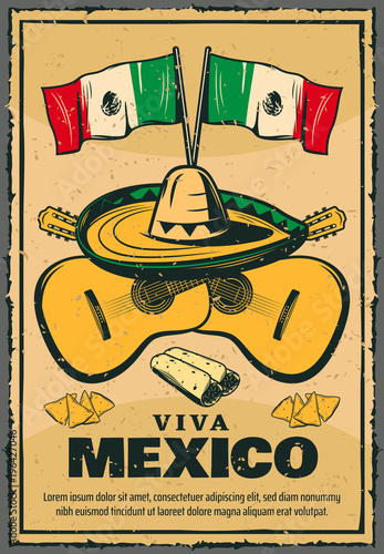 Cinco de Mayo Mexican holiday vector sketch poster