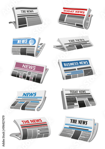 Newspaper 3d icon of folded news paper sheet