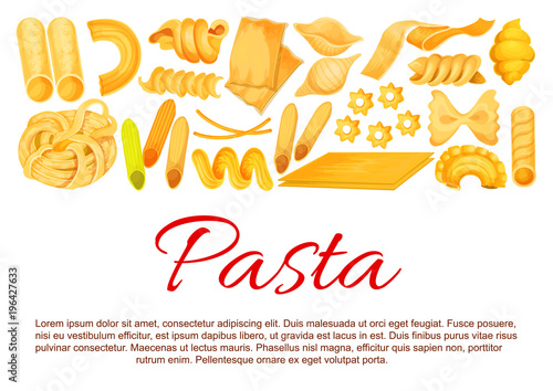 Vector Italian pasta sorts poster