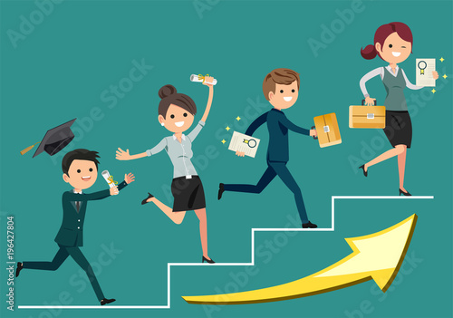 New employees in the office. The success of the operation. Team has quality. Graduate and Transforming student to an Employee.