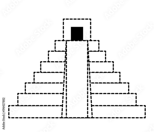 mexican pyramid icon over white background, vector illustration