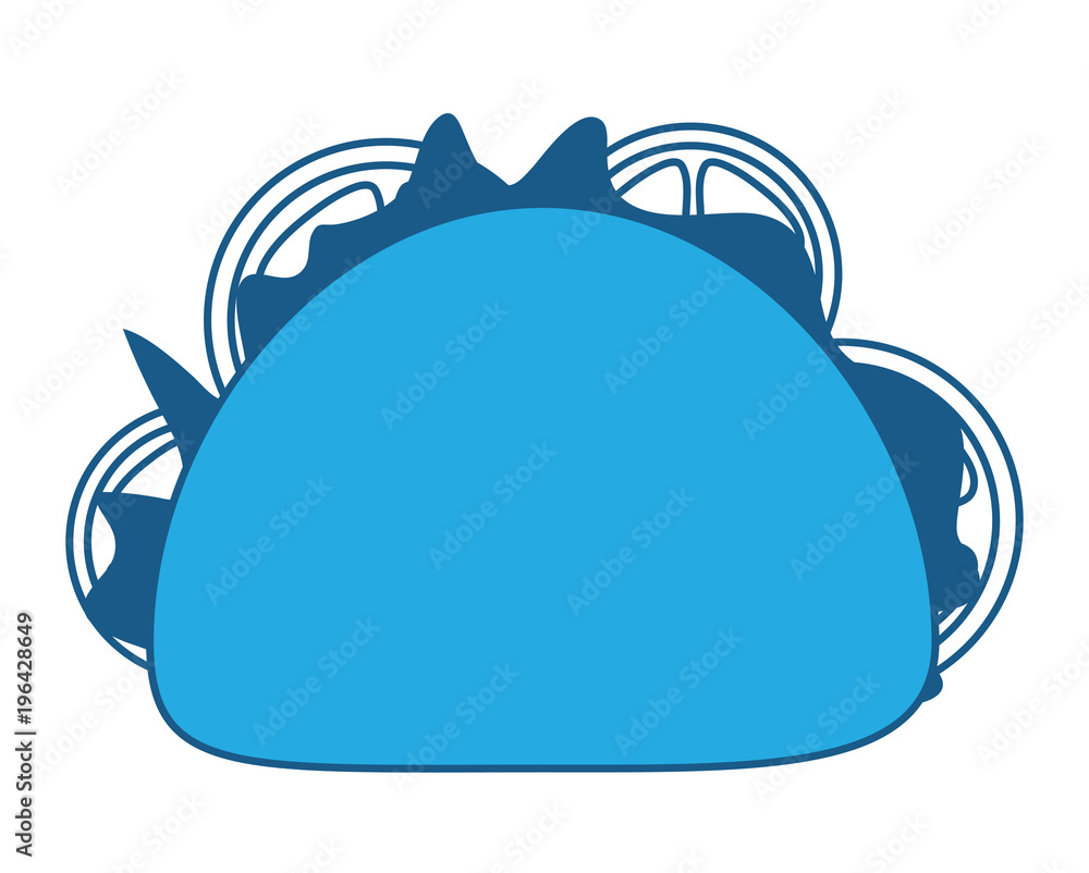 mexican taco with vegetables icon over white background, blue shading design. vector illustration mexican taco with vegetables icon over white background, blue shading design. vector illustration