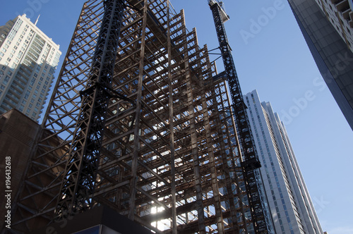 Photos Sydney Australia, building stripped back to girders for refurbishment
