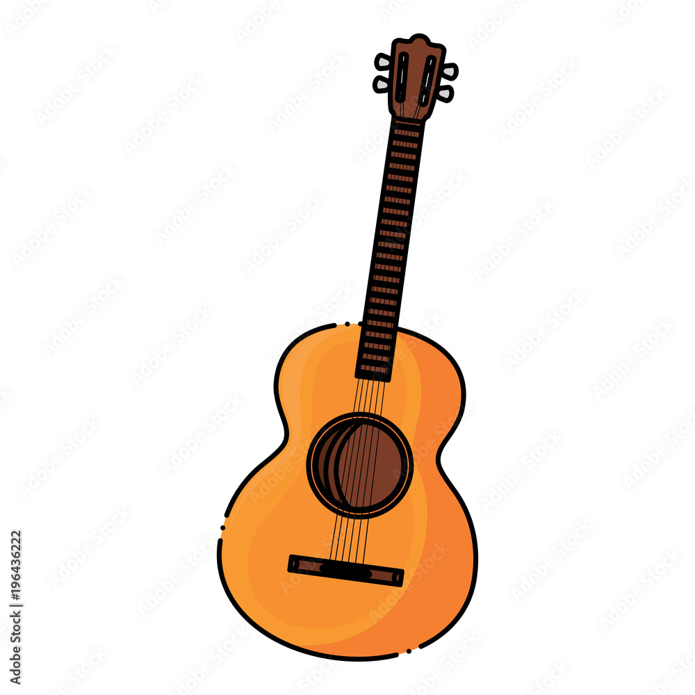 Naklejka premium acoustic guitar icon over white background, colorful design. vector illustration