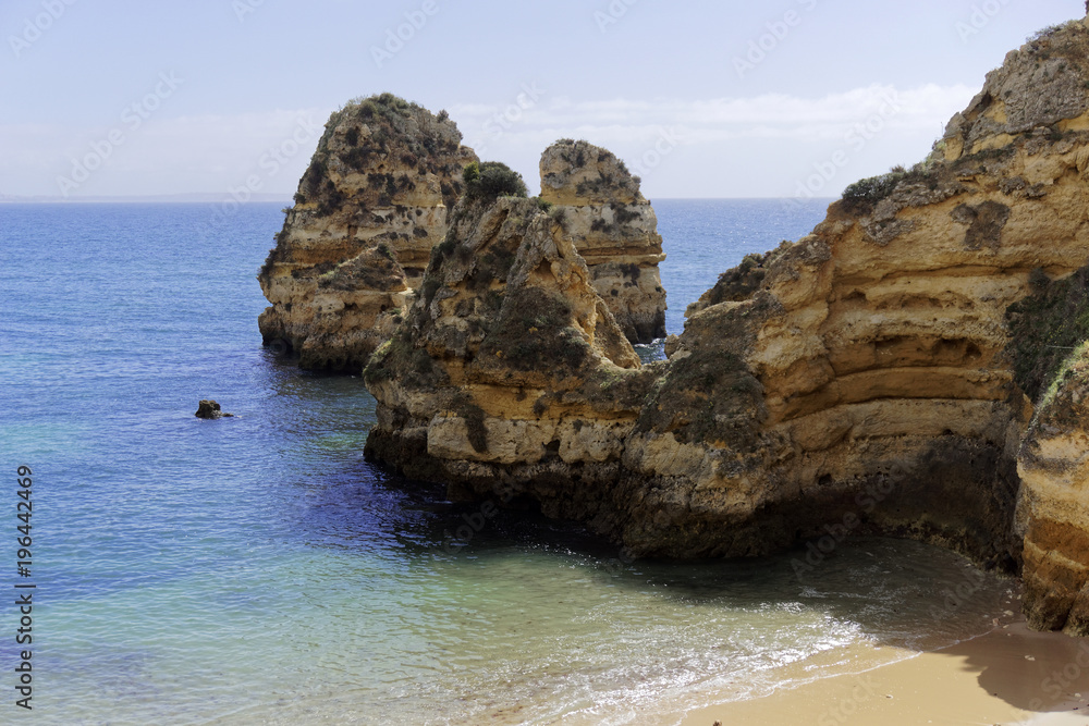 Strände der Algarve, Felsenküste der Algarve, Atlantik, Portugal, Europa