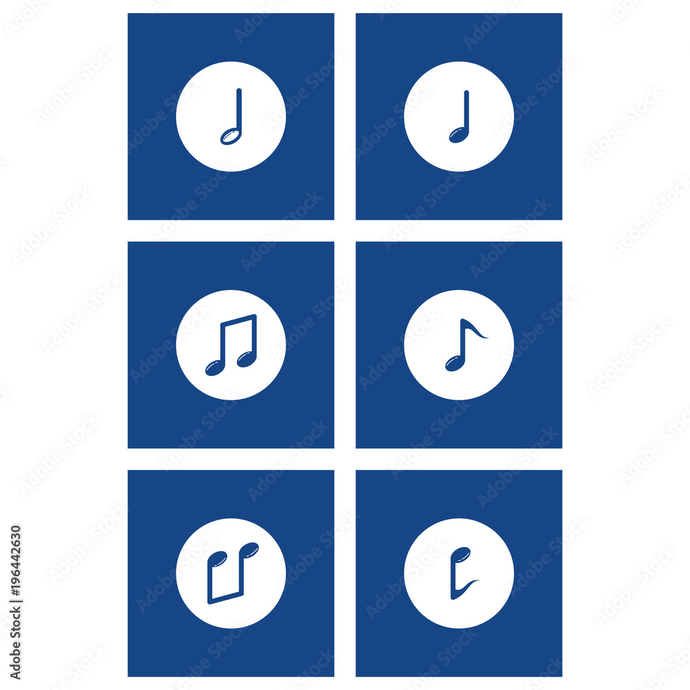 Musical Note Set Vector Template Design Musical Note Set Vector Template Design