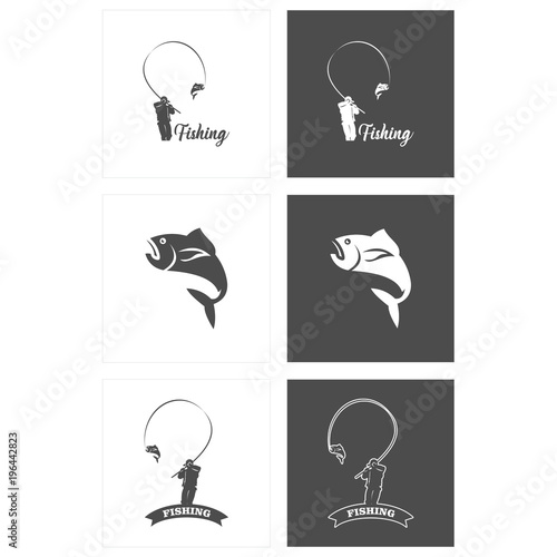 Fishing Logo Set Vector Template Design