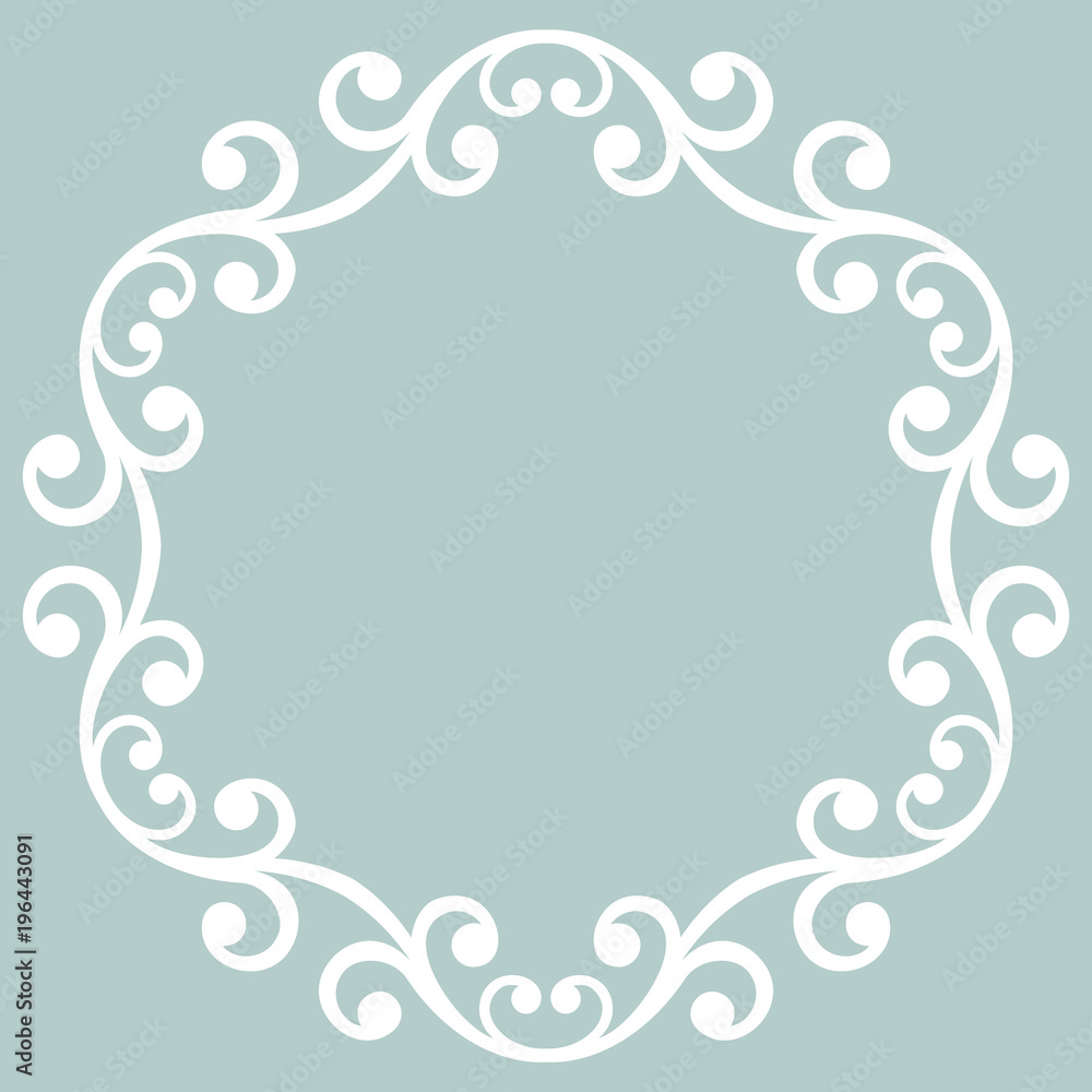 Elegant vector ornament in classic style. Abstract traditional pattern with white oriental elements. Classic vintage pattern