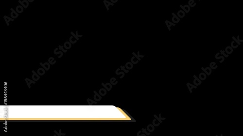 3 layers with black, yellow and white on top for text.