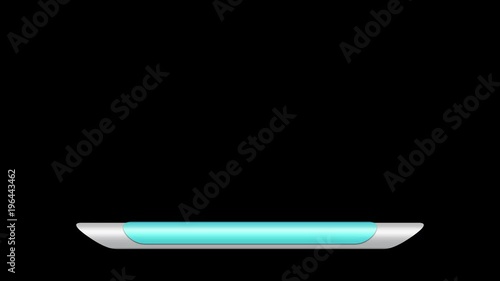 Clean lower third animated from the bottom of the screen, with turquoise color area for text