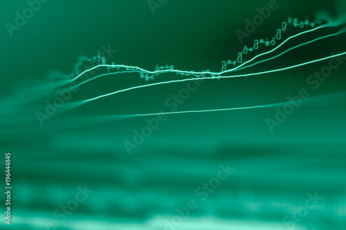 The image of stock market graph chart,double exposure.