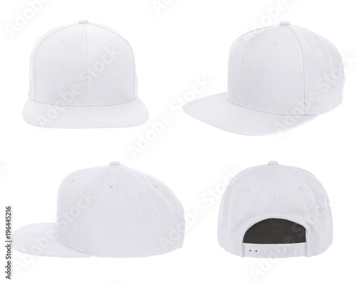 Blank cap 4 view color white on white background