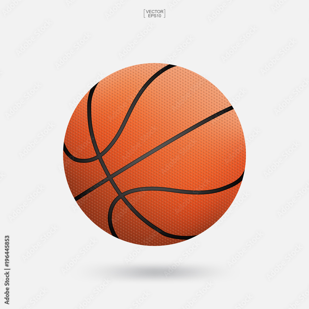 Basketball ball on white background. Vector illustration.