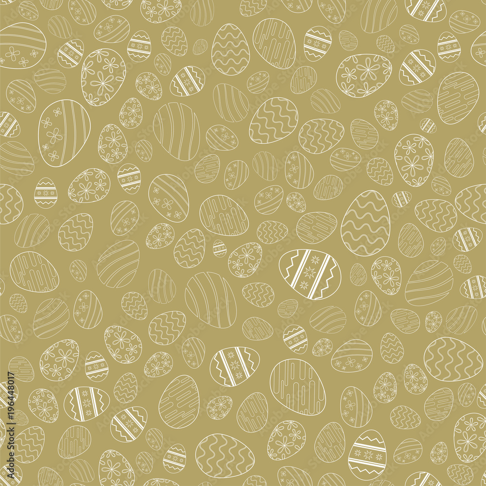 Seamless simple pattern with ornamental eggs. Easter background for printing on fabric, gift wrap and other printing. Seamless simple pattern with ornamental eggs. Easter background for printing on fabric, gift wrap and other printing.