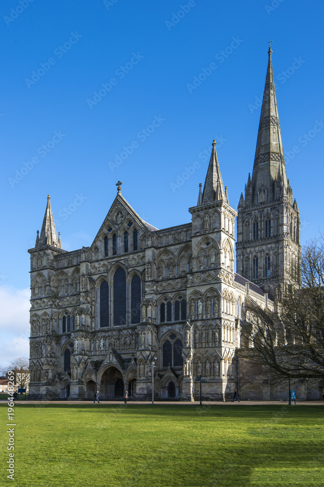 View of Salisbury Cathedral, Wiltshire, England