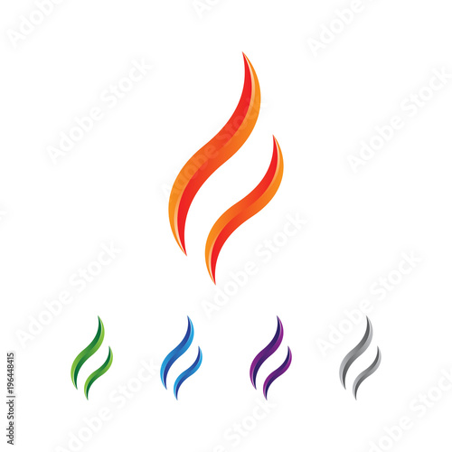 Fire wave icon vector logo