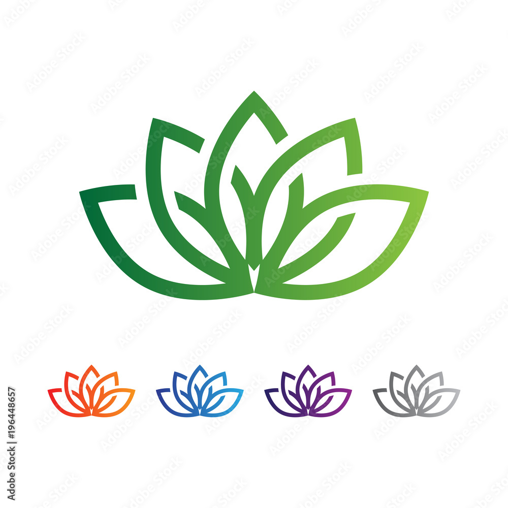 five leaf abstract line logo five leaf abstract line logo