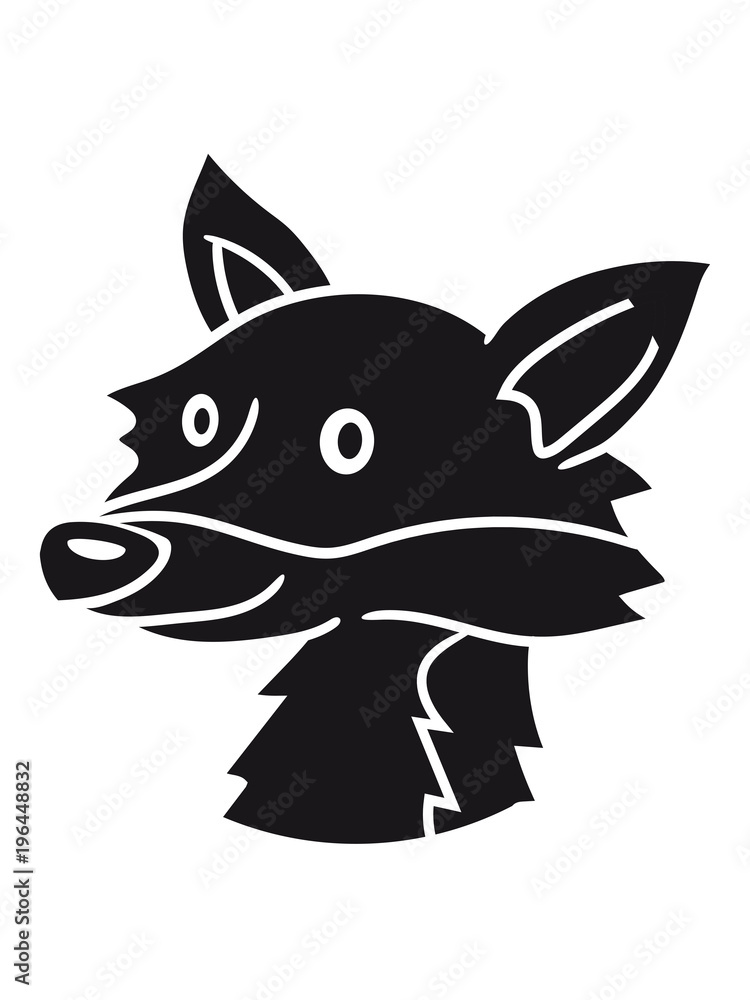 Obraz premium kopf schwarz gesicht süß schön niedlich klein kind fuchs schön design cool comic cartoon clipart logo tier wald